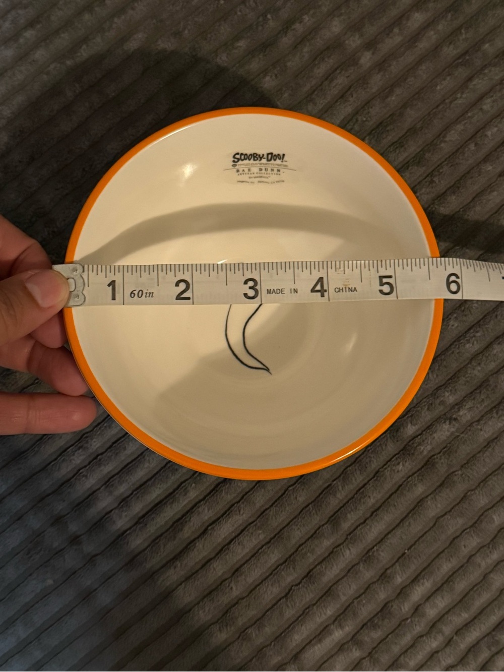 Rae Dunn x Scooby-Doo Orange Rim Ceramic Bowl SCOOBY SNACKS NWT - Picture 5 of 8